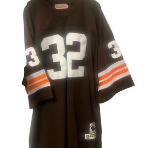 Jim Brown Football Jersey with Orange Stripes 60
